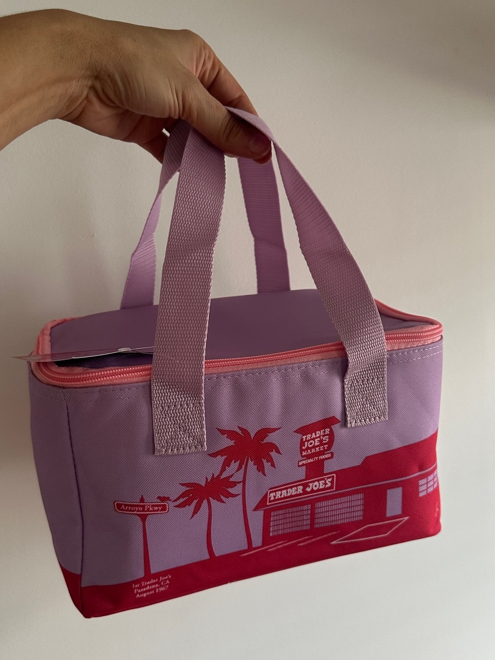 NWT PURPLE TRADER JOES MINI COOLER BAG!